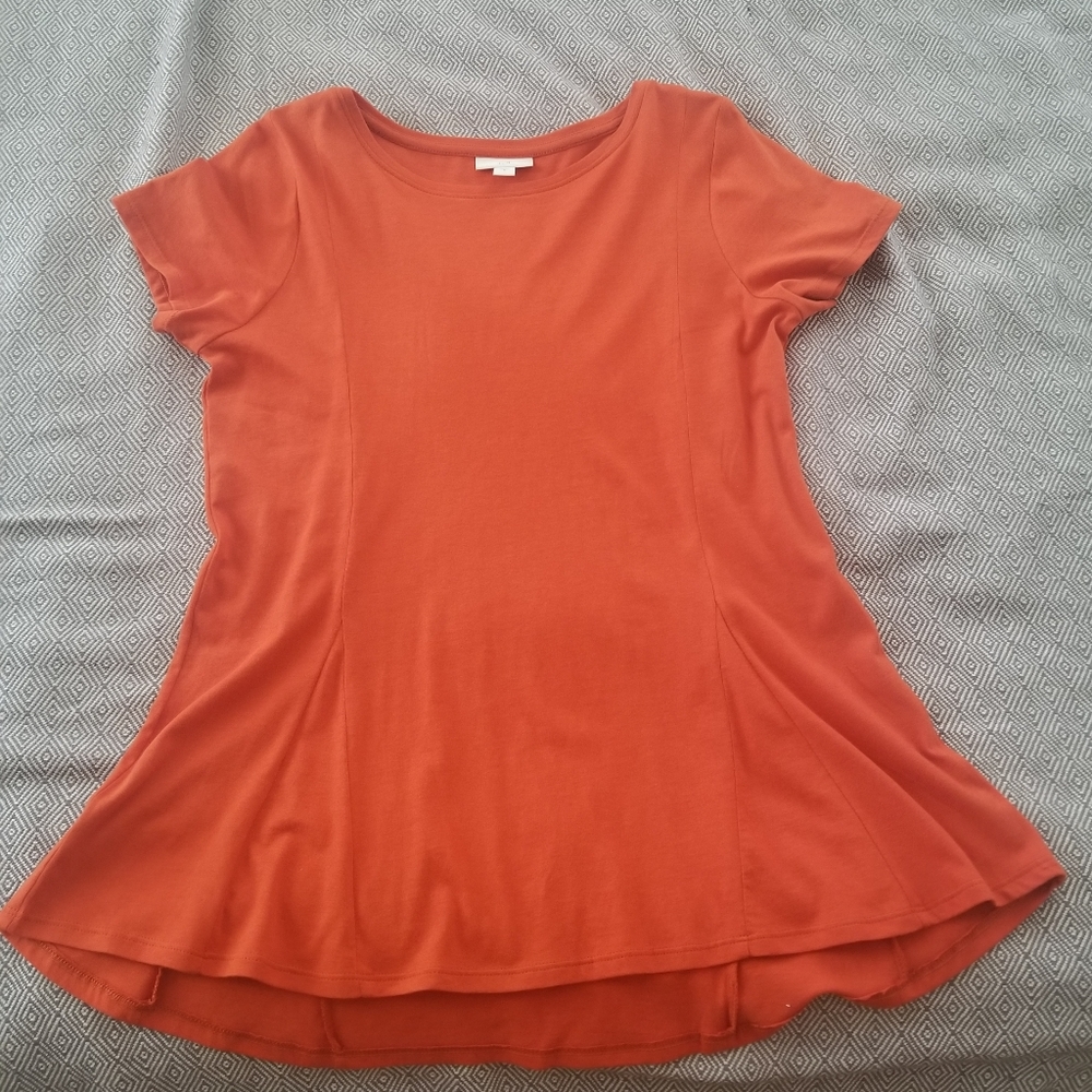 J.Jill Pima seamed tee top orange SMALL